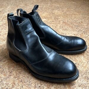 ANSI Black Leather Chelsea Boots